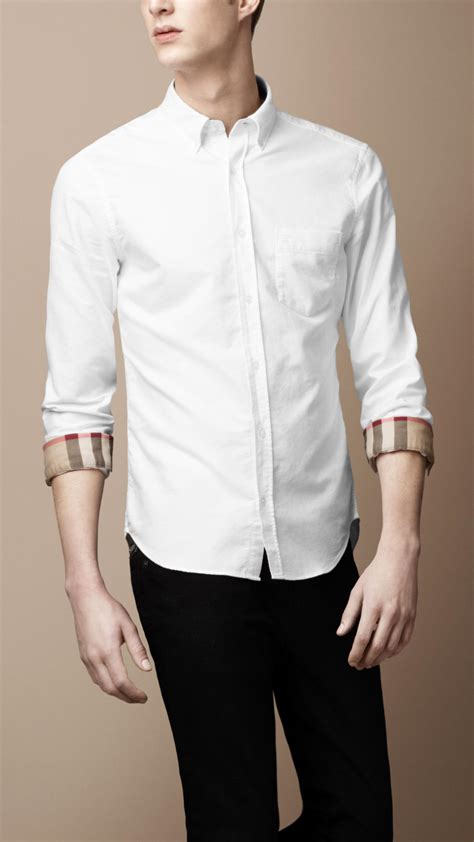 men's burberry white shirt|burberry men's shirts on sale.